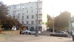 Moscow Nikitsky Boulevard street view with trees and historic buildings