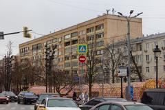 Nikitsky Boulevard in Moscow covered with snow in winter 2024