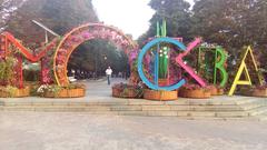Moscow Nikitsky Boulevard north with costly temporary barricades obstructing pedestrian flow