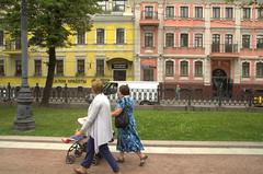 Petrovsky Boulevard under summer sun in Moscow August 2016