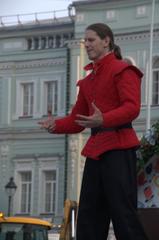 25th of July 2016 street scene in Moscow with people and buildings