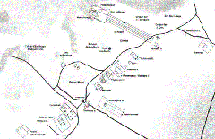 Section of the map of the tombs of Thebes-West showing the location of Night's tomb marked with a dot