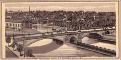 Historic bridge and power station at Pont de la Coulouvrenière, Geneva, 1896 National Exhibition