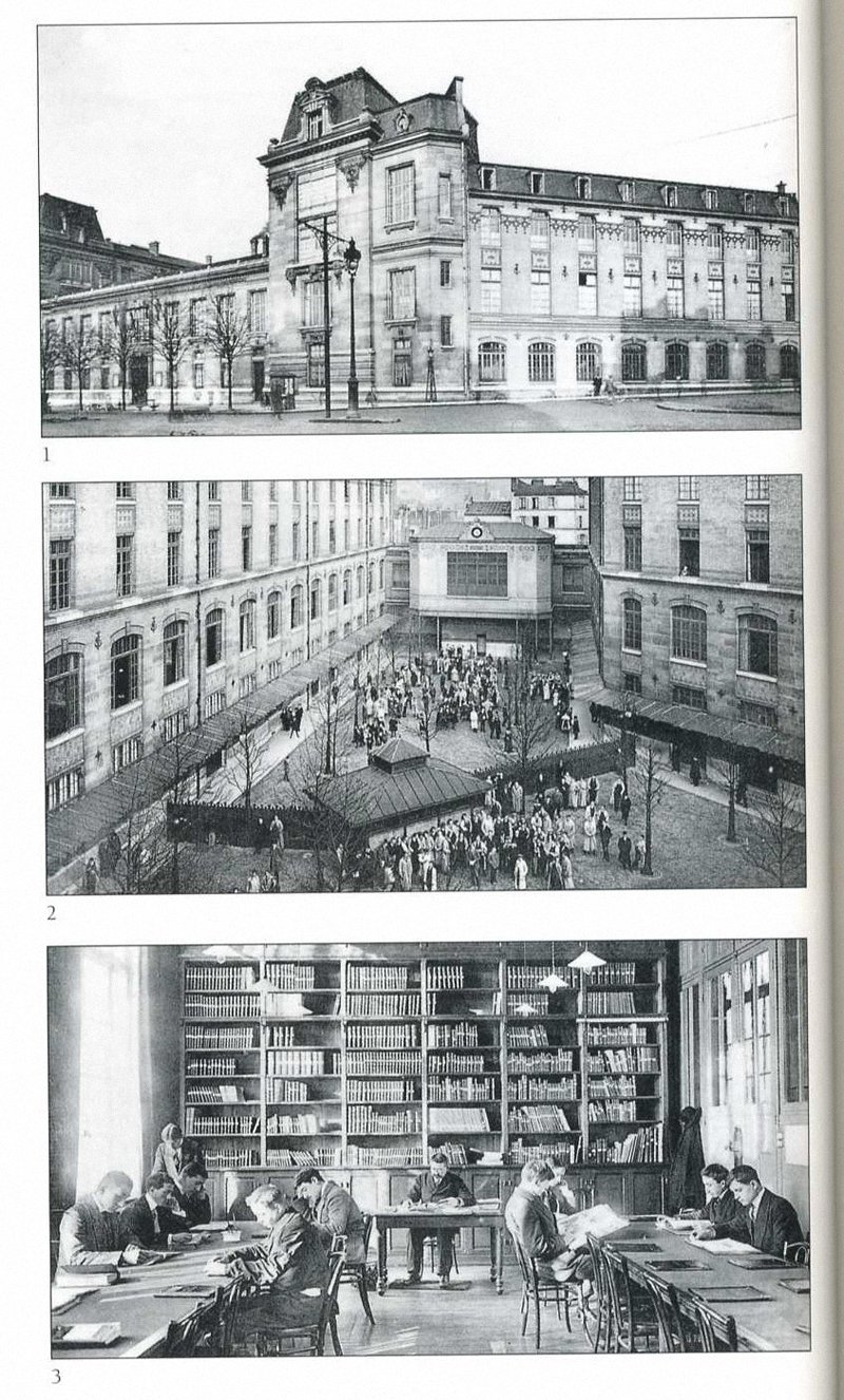 Facade, main courtyard and library of ESCP Europe early 20th century building