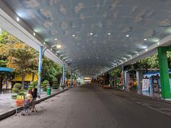 Suoi Tien Park entrance with vibrant signs and decorations in July 2023