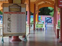 Entrance gate of Suoi Tien Park with colorful sculptures and decorations, taken in July 2023