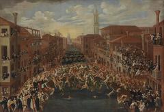 Historical painting depicting a boxing match on Ponte dei Pugni in Venice