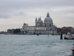 View of Dogana da Mar and Santa Maria della Salute church along the Bacino in Venice