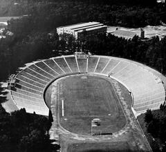 1952 Duke University student yearbook page showing multiple sports venues