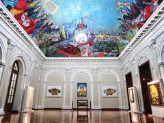 Alex Sastoque presenting artwork at the National Capitol of Colombia, Congress of the Republic, Visionary Art for Peace Exhibition, 2013