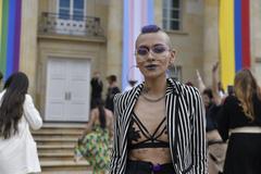 LGBTIQ+ Pride celebration at Casa de Nariño with colorful flags and supporters
