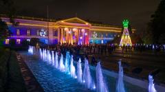 Presidential House of Colombia decorated with Christmas lights and ornaments in December 2023