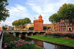 Historic Castillet gate in Perpignan, Roussillon, France