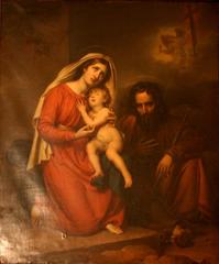 The Holy Family painting by Paulin Guérin featuring Virgin Mary, Baby Jesus, and Saint Joseph