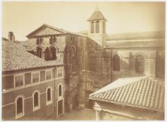 North facade restoration of Valence Cathedral viewed from neighboring roofs showing the exterior of the transept crossing