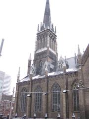 St. Michael's Cathedral covered in snow during winter