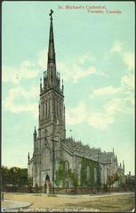 St. Michael Cathedral in Toronto, Ontario, Canada in 1910, historic postcard image