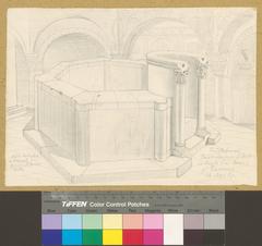 Baptismal font in the Baptistery of St. John (S. Giovanni Fonte) of the Ravenna Cathedral