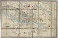 Historical topographic and historical map of Lyon including its suburbs and forts from 1847