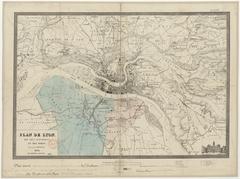 Historical map of Lyon and its forts from 1844