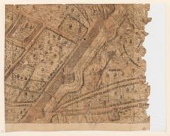 16th century scenographic map of Lyon oriented west showing detailed city layout and fortifications