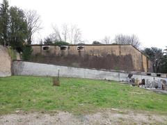 Stone fortification wall at the south of the old Loyasse cemetery in Lyon