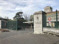 Entrance of the World Trade Organization (WTO) building in Geneva