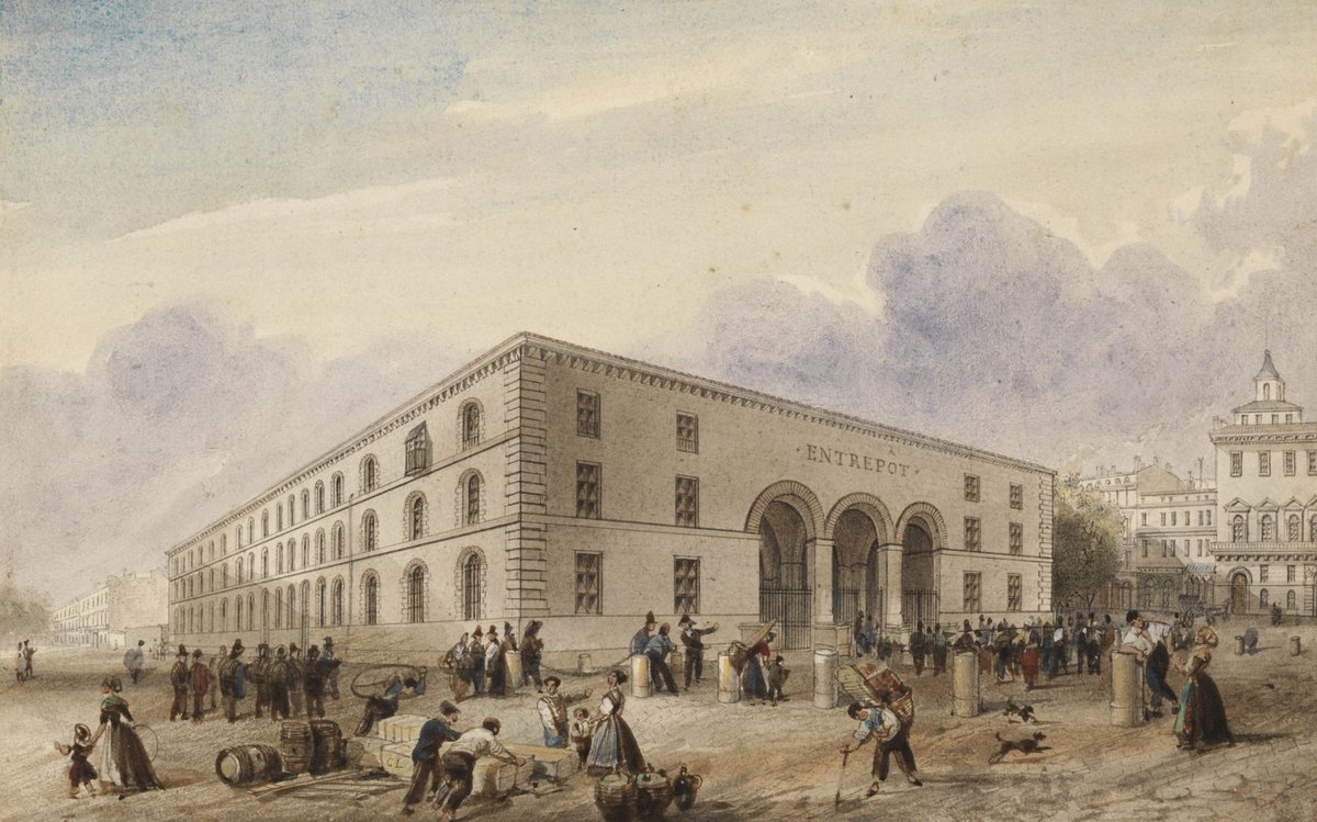 Auguste Bordes painting of colonial goods warehouse Entrepôt Lainé after 1825