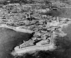 Aerial view of Panama City in 1929 showing historic buildings and urban layout