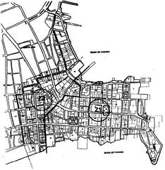 Map showing the divided zones of the Old City of Panama Casco Antiguo