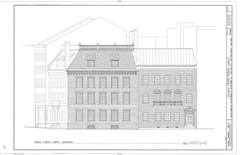 Historic Fraunces Tavern Museum Complex along Broad Street and Pearl Street in New York City