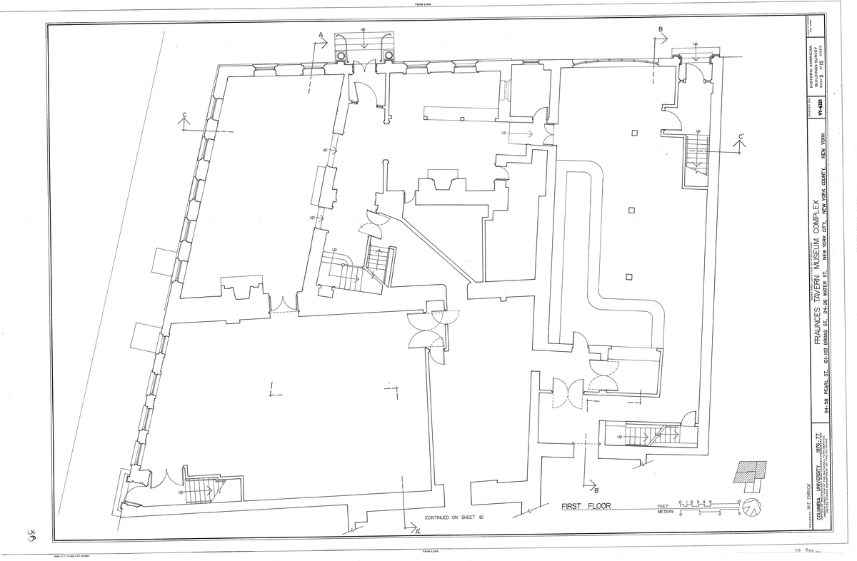 First floor plan of Fraunces Tavern Museum Complex in New York