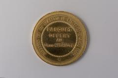 French medal from 1872 commemorating Gambetta's speech banquet in Le Havre with city crest and inscriptions