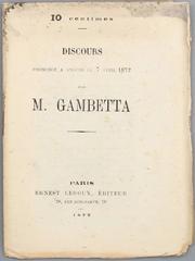 Printed text of Léon Gambetta's speech in Angers on April 7, 1872