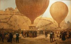 Departure of Gambetta on the balloon Armand-Barbès on October 7, 1870 at Place Saint-Pierre
