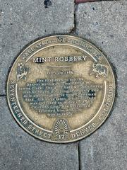 Historic Marker for the Denver Mint Robbery at 17th and Larimer Streets, Denver