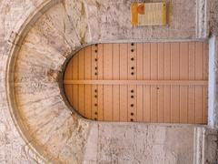 Stone vaulted archways of the Tower of the Templars in Hyères, Var, France