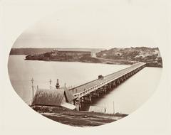 Vintage albumen print of Glebe Island Bridge Sydney 1871 by Charles Pickering