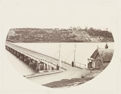 Glebe Island Bridge Sydney 1871 vintage albumen print