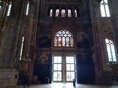 Interior view of Saint-Sulpice Church in Paris overlooking the park