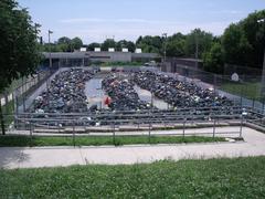 Christie Pits dump site with scattered debris and sand