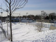 Ice resurfacing machine Zamboni at Christy Pits skating rink
