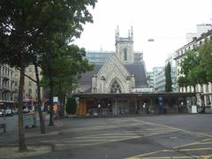 Geneva intercity bus station behind Anglican church