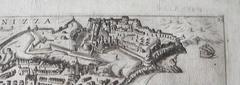 Detailed map of Nice's citadel and castle fortifications in 1625