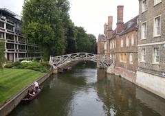 Timber Mathematical Bridge footbridge in Cambridge UK