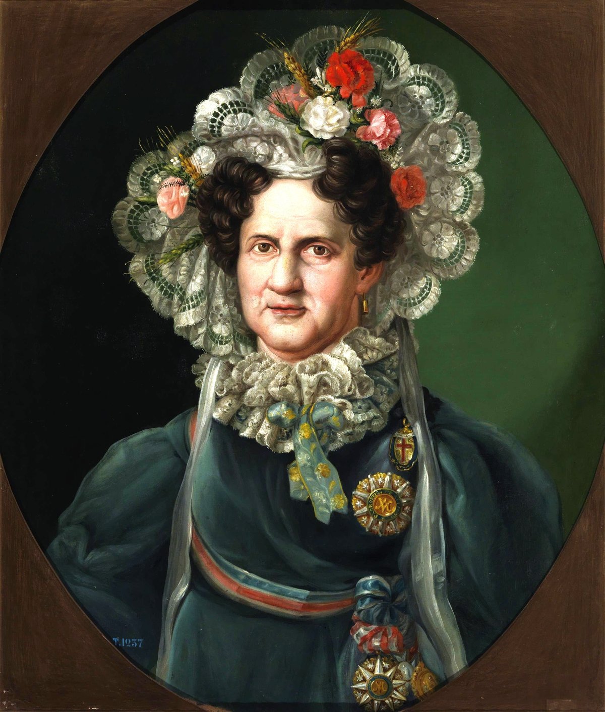Portrait of Queen Carlota Joaquina de Borbón in royal attire