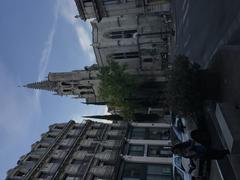 Historical cityscape of Avignon in June 2017 with old buildings and bell tower