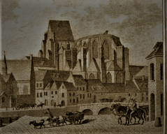Exterior view of Collégiale Saint-Pierre de Lille church with intricate Gothic architecture