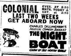1920 advertisement for Boston Colonial Theatre