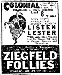 1920 Colonial Theatre advertisement Boston Massachusetts